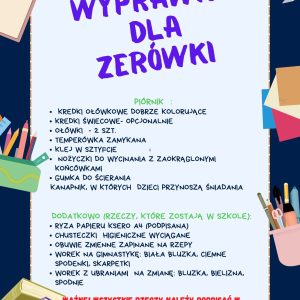 Wyprawka dla zerówki Wyprawka dla zerówki